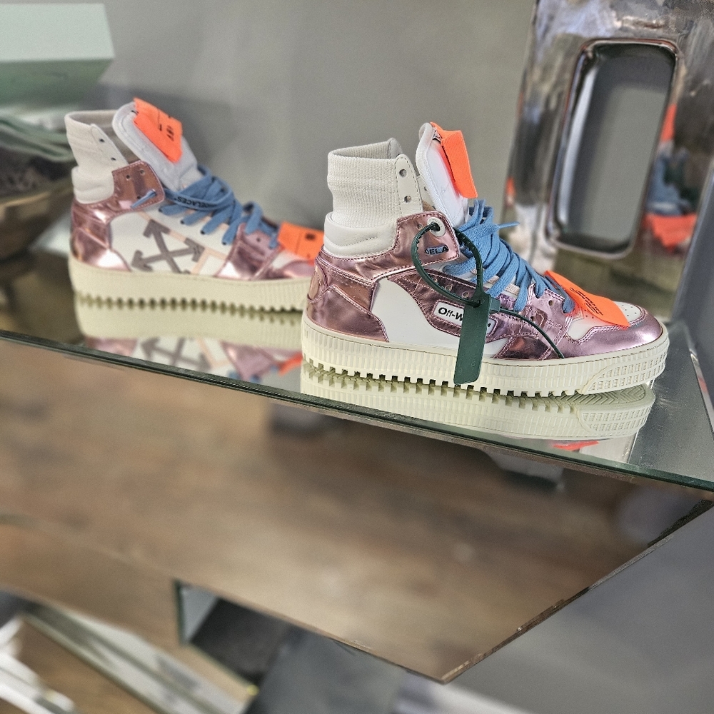 Off-White 3.0 Off Court Mixed Media High-Top Sneakers Size 39